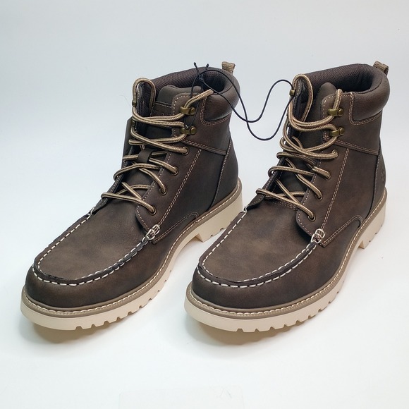 IZOD Miles Boot Men Size 11 Brown Memory Foam Moc Toe Lace Up Chukka Boots main image 4